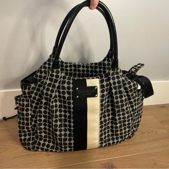 Kate Spade Diaper Bag Two Tone Classic Monogram w/ Stroller Strap & Changing Pad - Picture 6 of 9